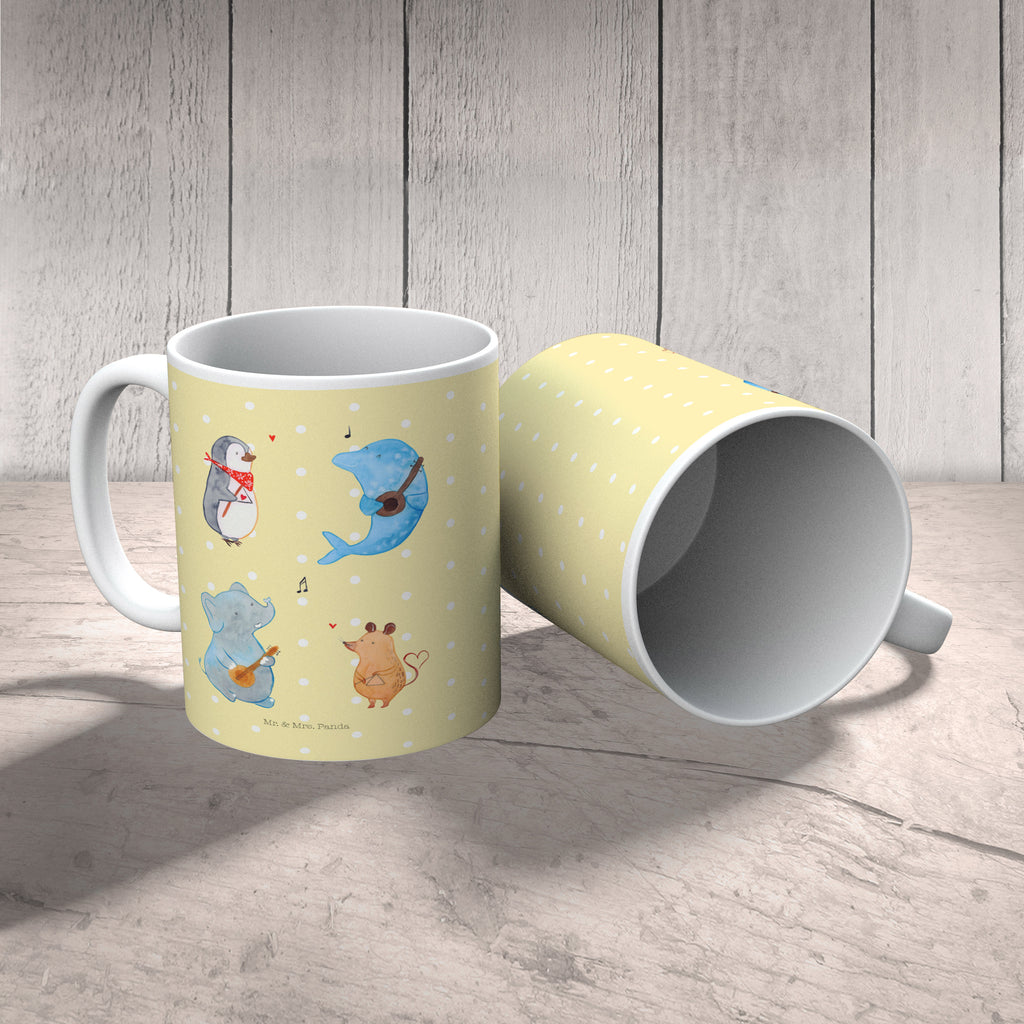 Kindertasse Big Band Kunststoff Tasse, Kindergarten, Tasse, Trinkbecher, Camping Becher, Kaffeetasse, Kunststoffbecher, Kindergartenbecher, Outdoorgeschirr, Kunststoffgeschirr, Reisebecher, Reisetasse, Kinderbecher, Tiermotive, Gute Laune, lustige Sprüche, Tiere, Hund, Pinguin, Maus, Elefant, Delfin, Gitarre, Band, Triangel, Musikanten, Musik
