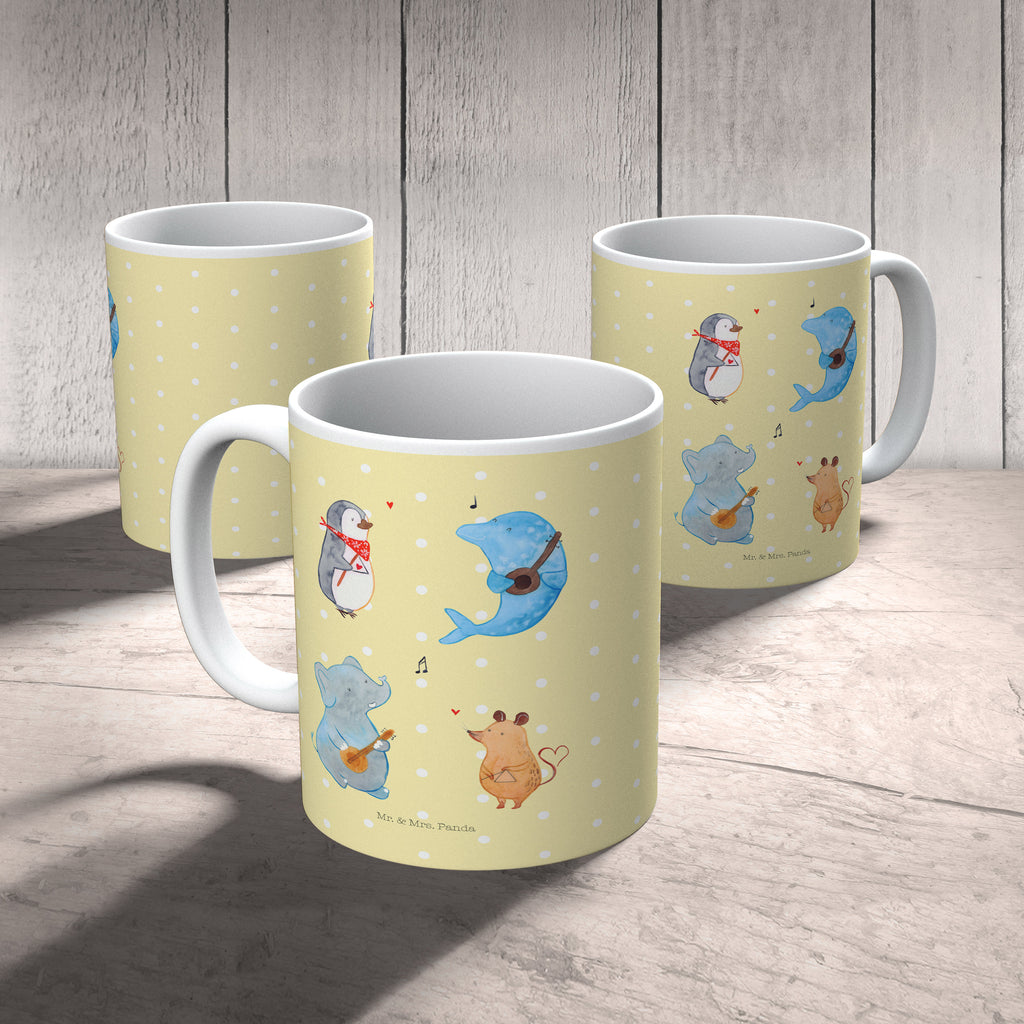 Kindertasse Big Band Kunststoff Tasse, Kindergarten, Tasse, Trinkbecher, Camping Becher, Kaffeetasse, Kunststoffbecher, Kindergartenbecher, Outdoorgeschirr, Kunststoffgeschirr, Reisebecher, Reisetasse, Kinderbecher, Tiermotive, Gute Laune, lustige Sprüche, Tiere, Hund, Pinguin, Maus, Elefant, Delfin, Gitarre, Band, Triangel, Musikanten, Musik