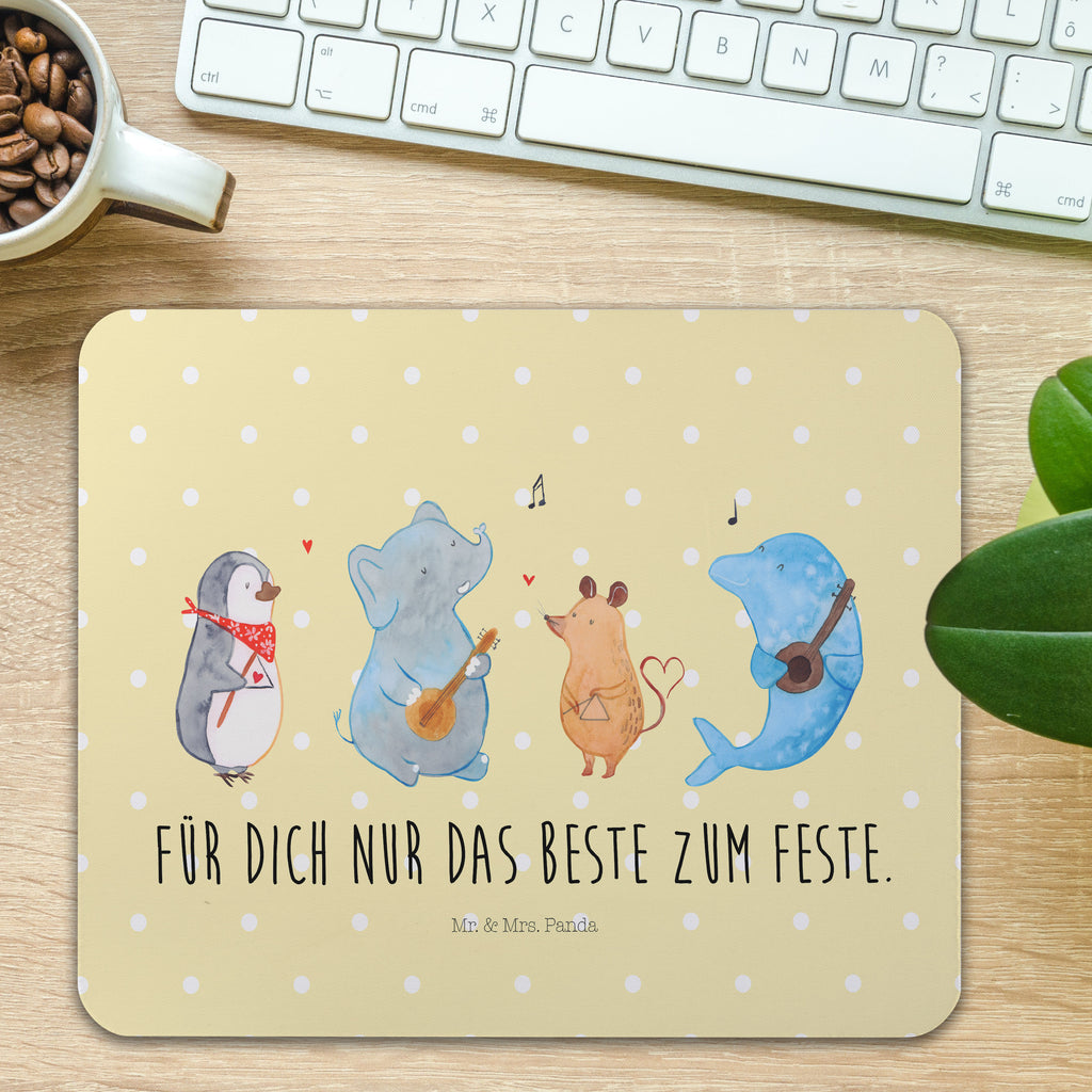 Mauspad Big Band Mousepad, Computer zubehör, Büroausstattung, PC Zubehör, Arbeitszimmer, Mauspad, Einzigartiges Mauspad, Designer Mauspad, Tiermotive, Gute Laune, lustige Sprüche, Tiere, Hund, Pinguin, Maus, Elefant, Delfin, Gitarre, Band, Triangel, Musikanten, Musik