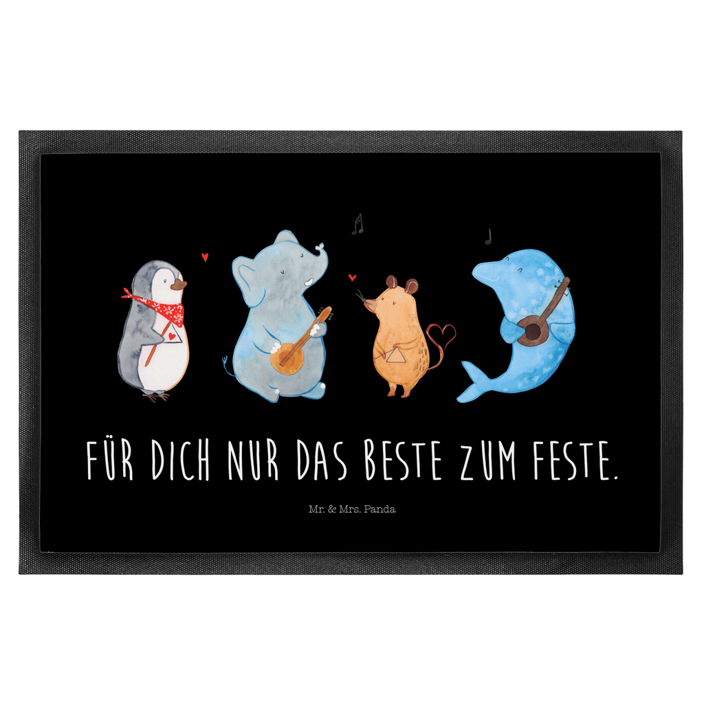 Fußmatte Big Band Hund, Pinguin, Maus, Elefant, Delfin, Gitarre, Band, Triangel, Musikanten, Musik Türvorleger, Schmutzmatte, Fußabtreter, Matte, Schmutzfänger, Fußabstreifer, Schmutzfangmatte, Türmatte, Motivfußmatte,  Haustürmatte, Vorleger  süße Tiermotive, gute Laune, lustige Sprüche, Tiere