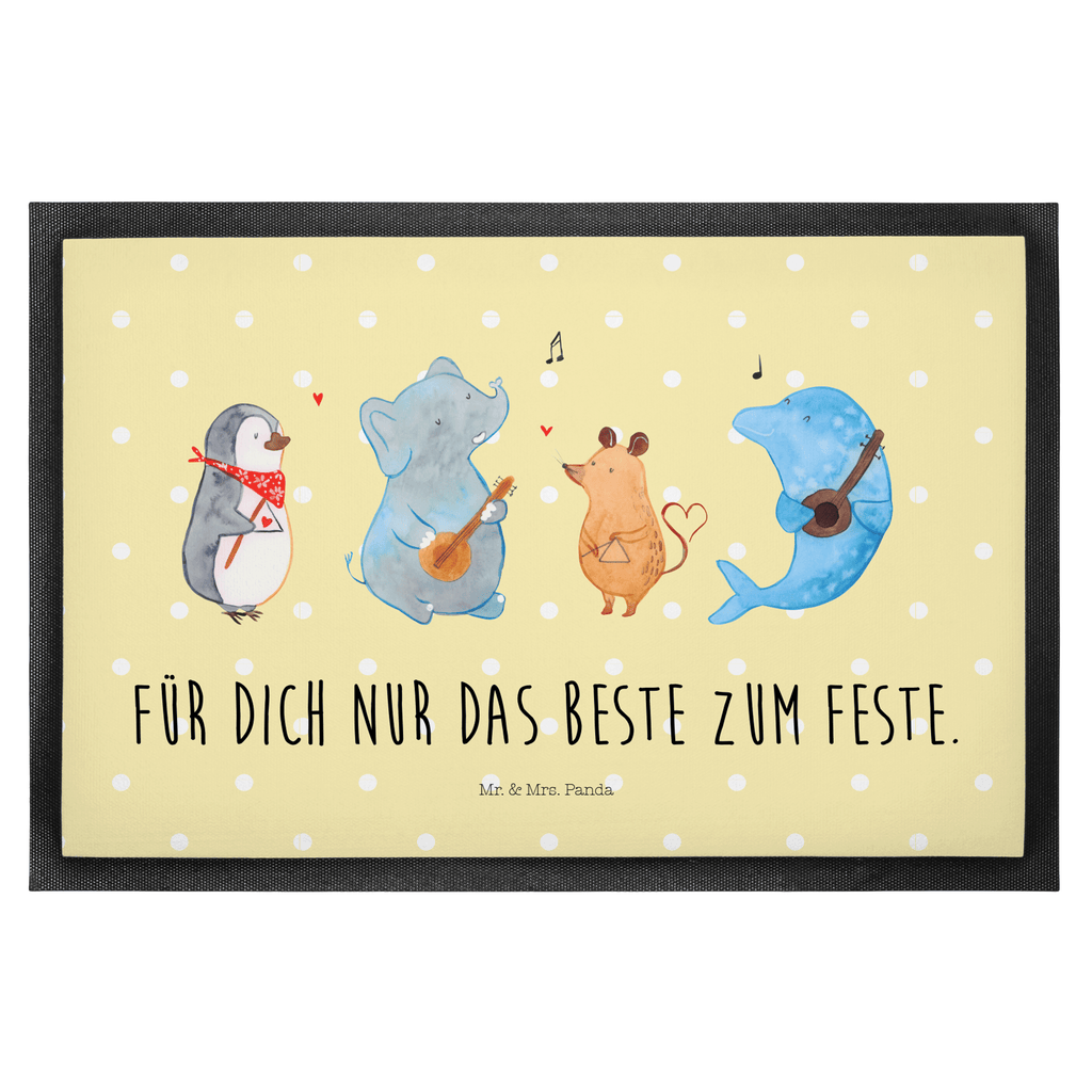 Fußmatte Big Band Hund, Pinguin, Maus, Elefant, Delfin, Gitarre, Band, Triangel, Musikanten, Musik Türvorleger, Schmutzmatte, Fußabtreter, Matte, Schmutzfänger, Fußabstreifer, Schmutzfangmatte, Türmatte, Motivfußmatte,  Haustürmatte, Vorleger  süße Tiermotive, gute Laune, lustige Sprüche, Tiere