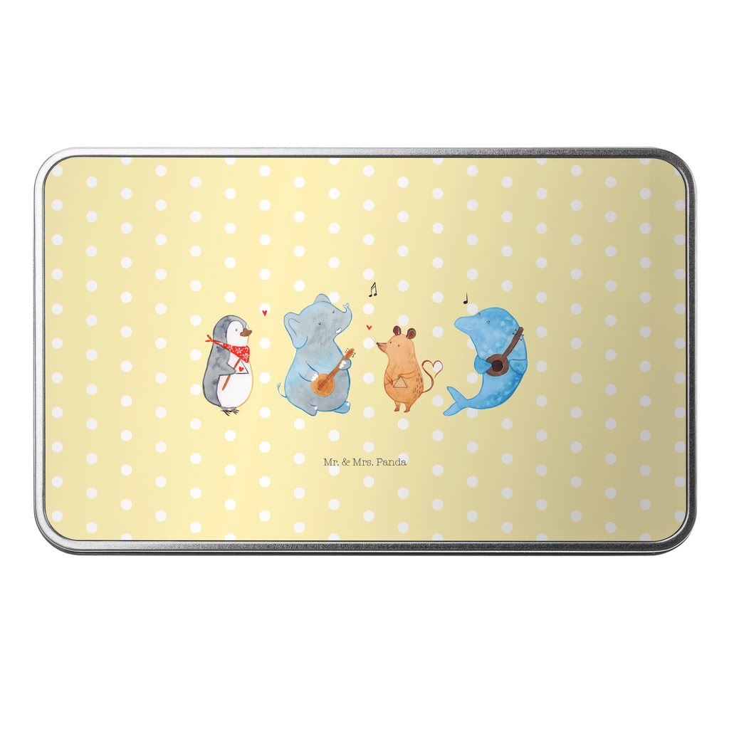 Metalldose rechteckig Big Band Blechdose, Metalldose, Blechbox, Container, Keksdose, Vorratsdose, Vorratsbox, Döschen, Versperbox, Vesperdose, Aufbewahrungsdose, Aufbewahrungsbox, Aluminiumdose, Dose, Tiermotive, Gute Laune, lustige Sprüche, Tiere, Hund, Pinguin, Maus, Elefant, Delfin, Gitarre, Band, Triangel, Musikanten, Musik