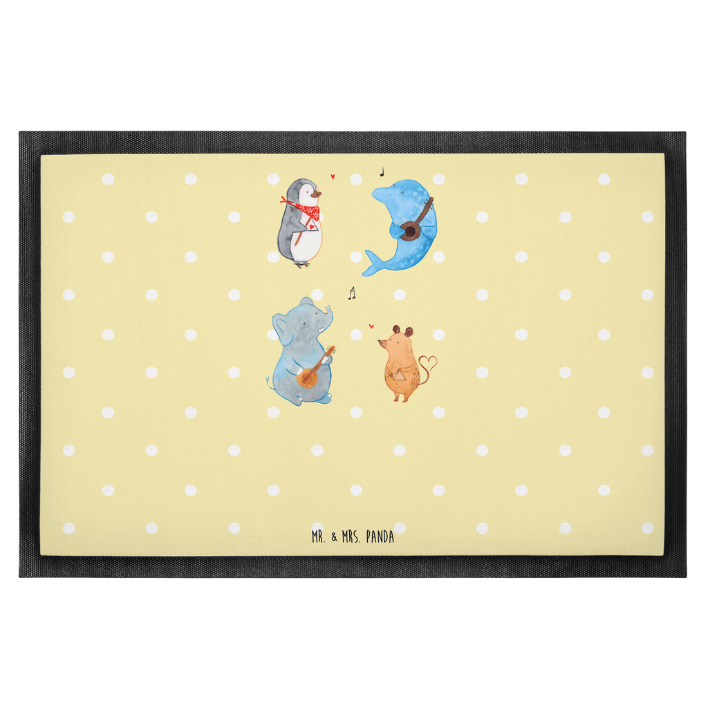 Fußmatte Big Band Hund, Pinguin, Maus, Elefant, Delfin, Gitarre, Band, Triangel, Musikanten, Musik Türvorleger, Schmutzmatte, Fußabtreter, Matte, Schmutzfänger, Fußabstreifer, Schmutzfangmatte, Türmatte, Motivfußmatte,  Haustürmatte, Vorleger  süße Tiermotive, gute Laune, lustige Sprüche, Tiere