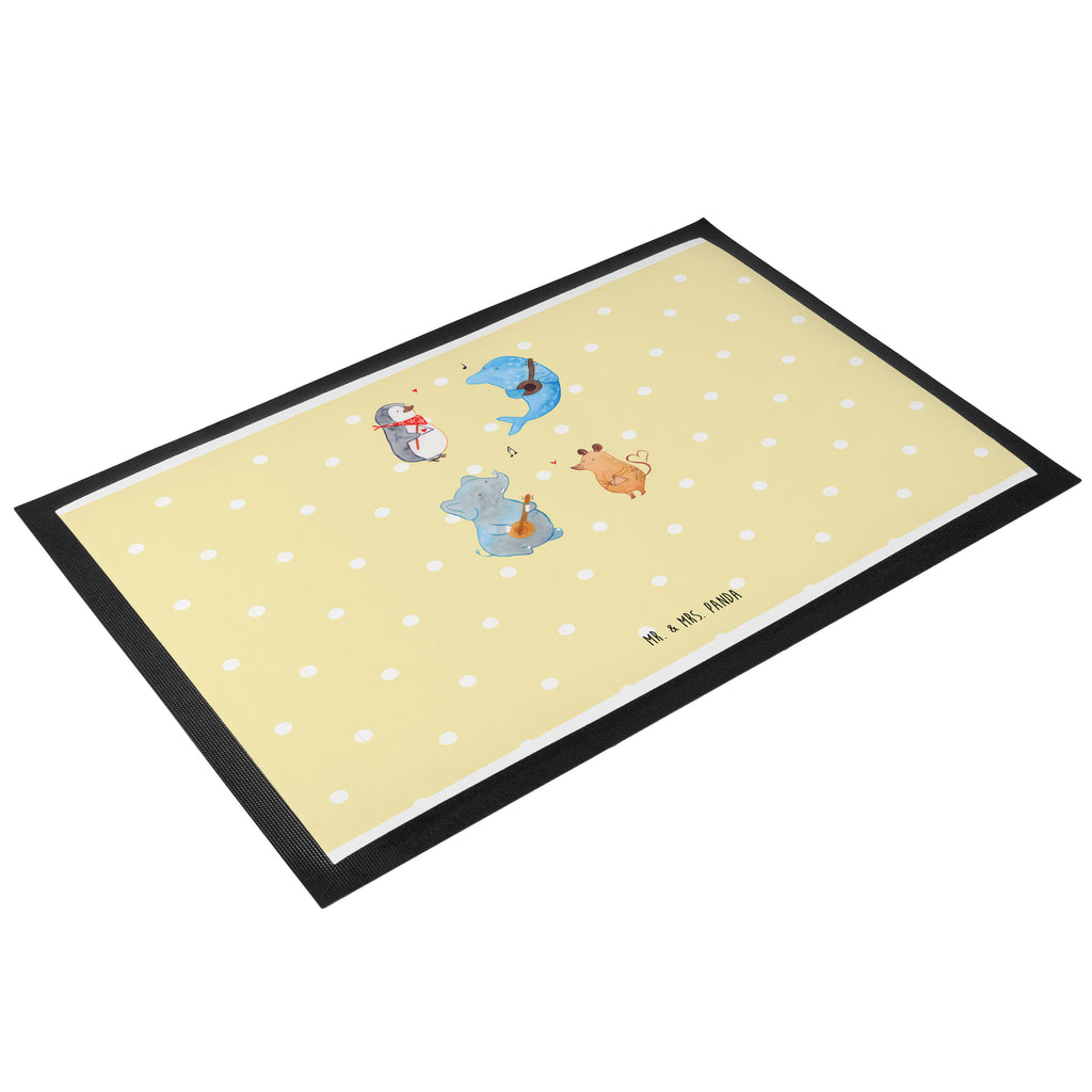 Fußmatte Big Band Hund, Pinguin, Maus, Elefant, Delfin, Gitarre, Band, Triangel, Musikanten, Musik Türvorleger, Schmutzmatte, Fußabtreter, Matte, Schmutzfänger, Fußabstreifer, Schmutzfangmatte, Türmatte, Motivfußmatte,  Haustürmatte, Vorleger  süße Tiermotive, gute Laune, lustige Sprüche, Tiere