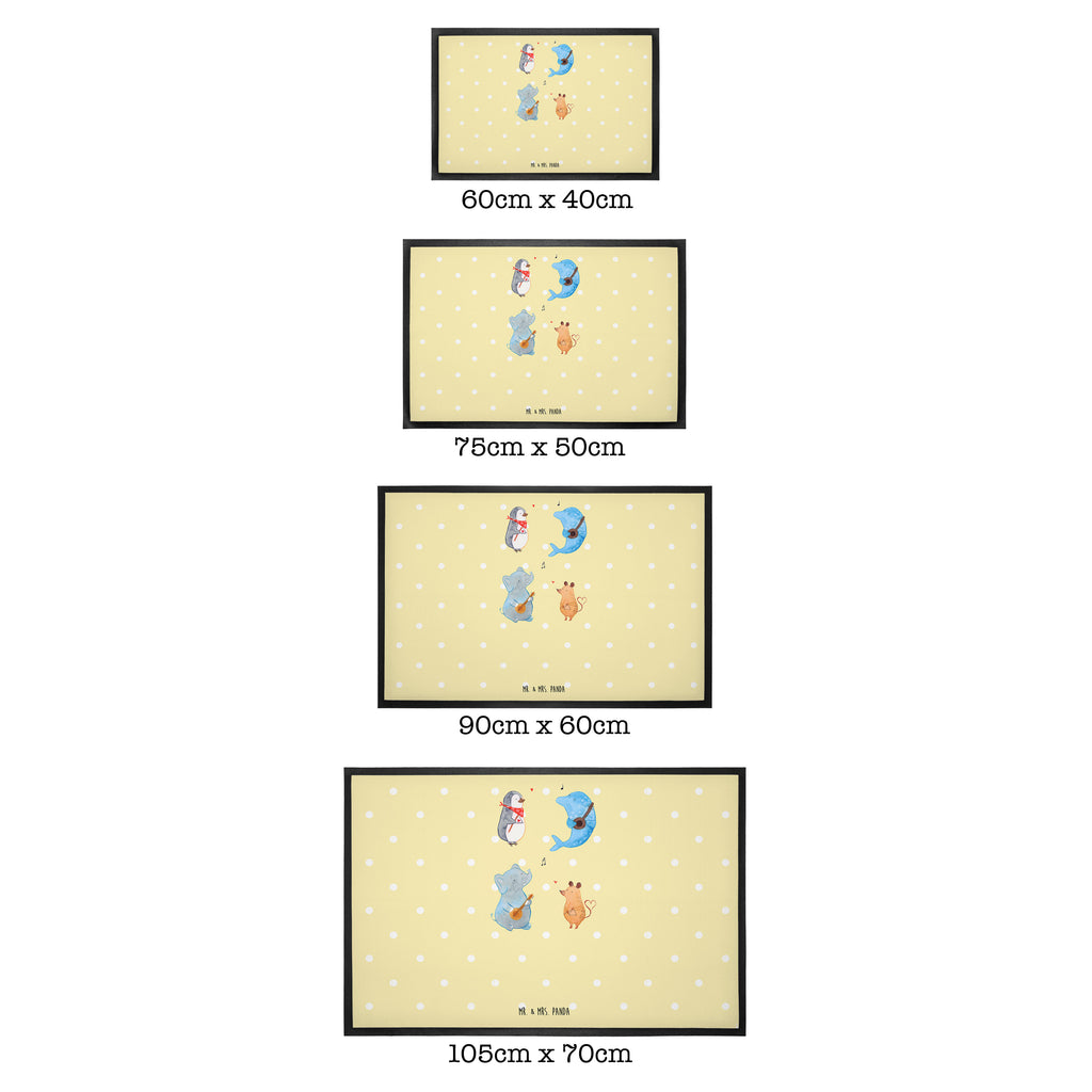 Fußmatte Big Band Hund, Pinguin, Maus, Elefant, Delfin, Gitarre, Band, Triangel, Musikanten, Musik Türvorleger, Schmutzmatte, Fußabtreter, Matte, Schmutzfänger, Fußabstreifer, Schmutzfangmatte, Türmatte, Motivfußmatte,  Haustürmatte, Vorleger  süße Tiermotive, gute Laune, lustige Sprüche, Tiere