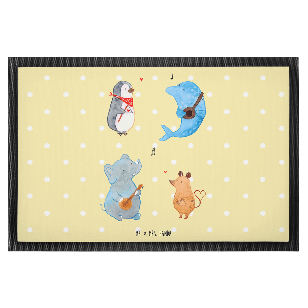Fußmatte Big Band Hund, Pinguin, Maus, Elefant, Delfin, Gitarre, Band, Triangel, Musikanten, Musik Türvorleger, Schmutzmatte, Fußabtreter, Matte, Schmutzfänger, Fußabstreifer, Schmutzfangmatte, Türmatte, Motivfußmatte,  Haustürmatte, Vorleger  süße Tiermotive, gute Laune, lustige Sprüche, Tiere