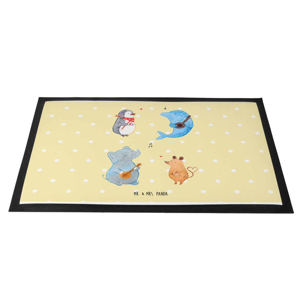 Fußmatte Big Band Hund, Pinguin, Maus, Elefant, Delfin, Gitarre, Band, Triangel, Musikanten, Musik Türvorleger, Schmutzmatte, Fußabtreter, Matte, Schmutzfänger, Fußabstreifer, Schmutzfangmatte, Türmatte, Motivfußmatte,  Haustürmatte, Vorleger  süße Tiermotive, gute Laune, lustige Sprüche, Tiere