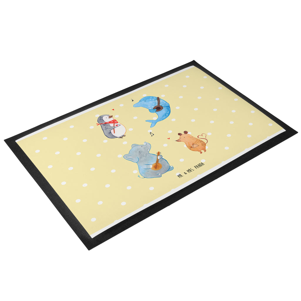 Fußmatte Big Band Hund, Pinguin, Maus, Elefant, Delfin, Gitarre, Band, Triangel, Musikanten, Musik Türvorleger, Schmutzmatte, Fußabtreter, Matte, Schmutzfänger, Fußabstreifer, Schmutzfangmatte, Türmatte, Motivfußmatte,  Haustürmatte, Vorleger  süße Tiermotive, gute Laune, lustige Sprüche, Tiere