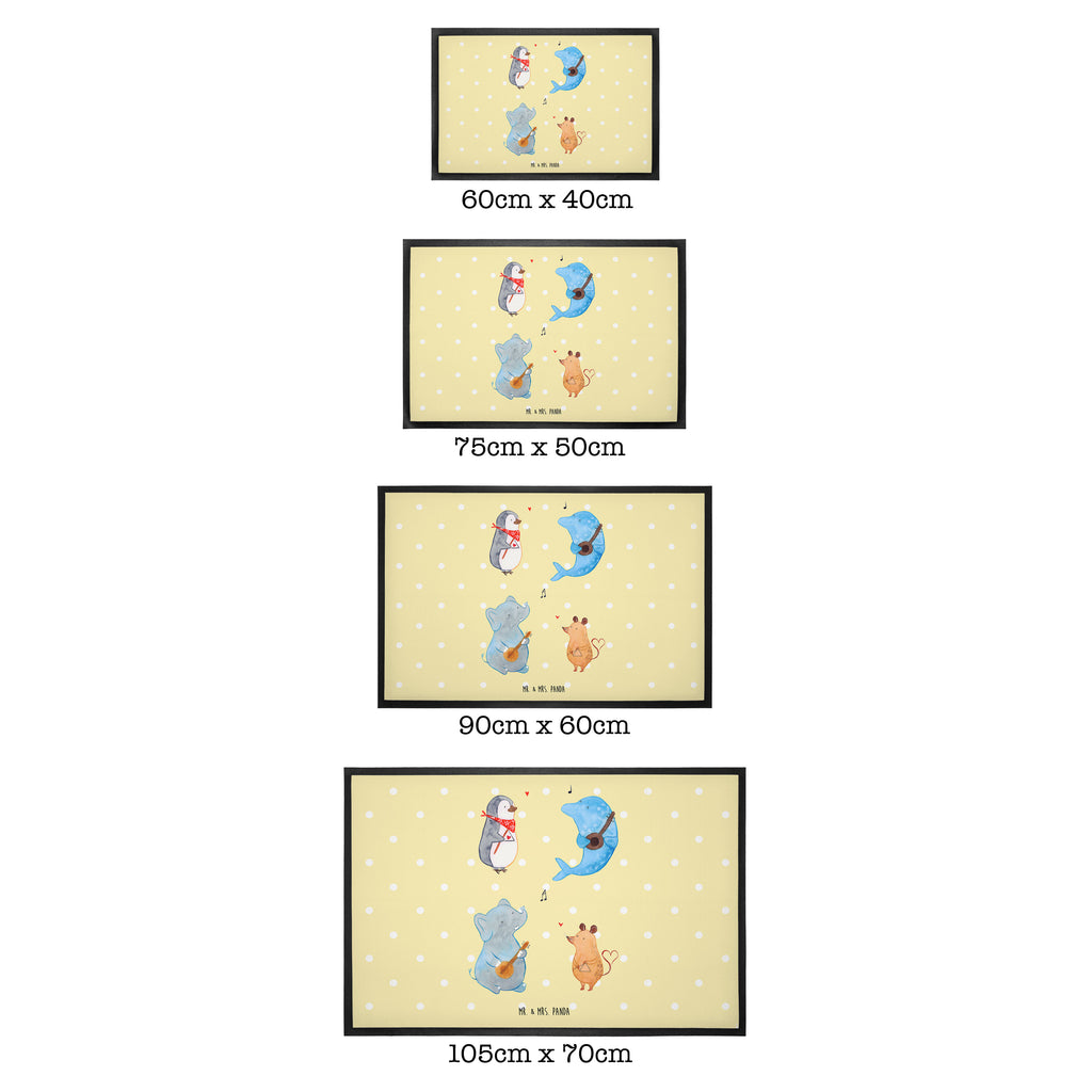 Fußmatte Big Band Hund, Pinguin, Maus, Elefant, Delfin, Gitarre, Band, Triangel, Musikanten, Musik Türvorleger, Schmutzmatte, Fußabtreter, Matte, Schmutzfänger, Fußabstreifer, Schmutzfangmatte, Türmatte, Motivfußmatte,  Haustürmatte, Vorleger  süße Tiermotive, gute Laune, lustige Sprüche, Tiere