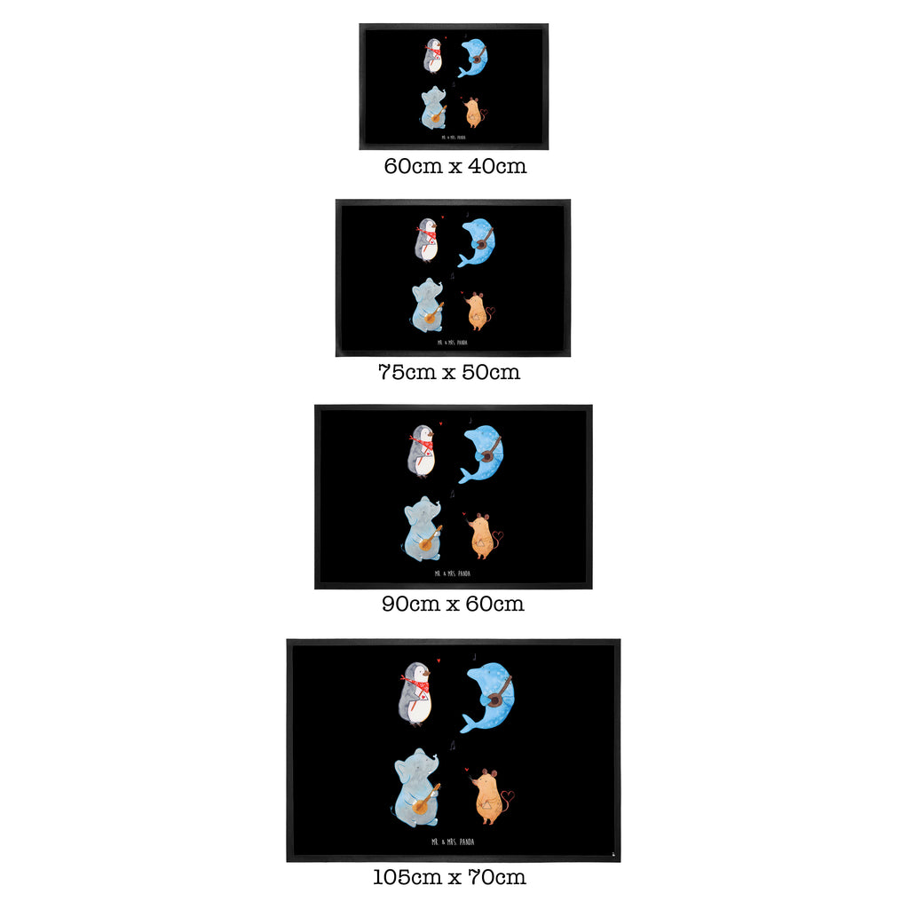 Fußmatte Big Band Hund, Pinguin, Maus, Elefant, Delfin, Gitarre, Band, Triangel, Musikanten, Musik Türvorleger, Schmutzmatte, Fußabtreter, Matte, Schmutzfänger, Fußabstreifer, Schmutzfangmatte, Türmatte, Motivfußmatte,  Haustürmatte, Vorleger  süße Tiermotive, gute Laune, lustige Sprüche, Tiere