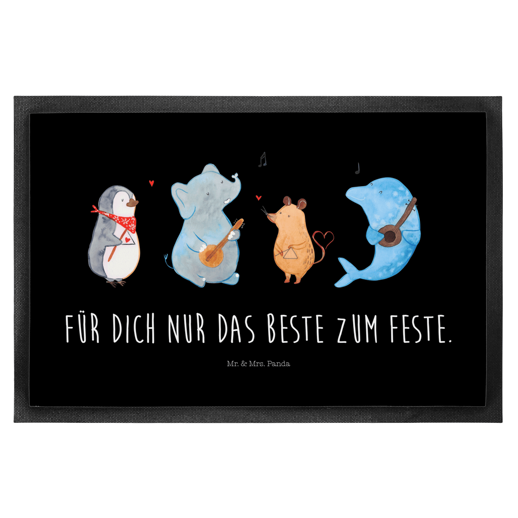 Fußmatte Big Band Hund, Pinguin, Maus, Elefant, Delfin, Gitarre, Band, Triangel, Musikanten, Musik Türvorleger, Schmutzmatte, Fußabtreter, Matte, Schmutzfänger, Fußabstreifer, Schmutzfangmatte, Türmatte, Motivfußmatte,  Haustürmatte, Vorleger  süße Tiermotive, gute Laune, lustige Sprüche, Tiere