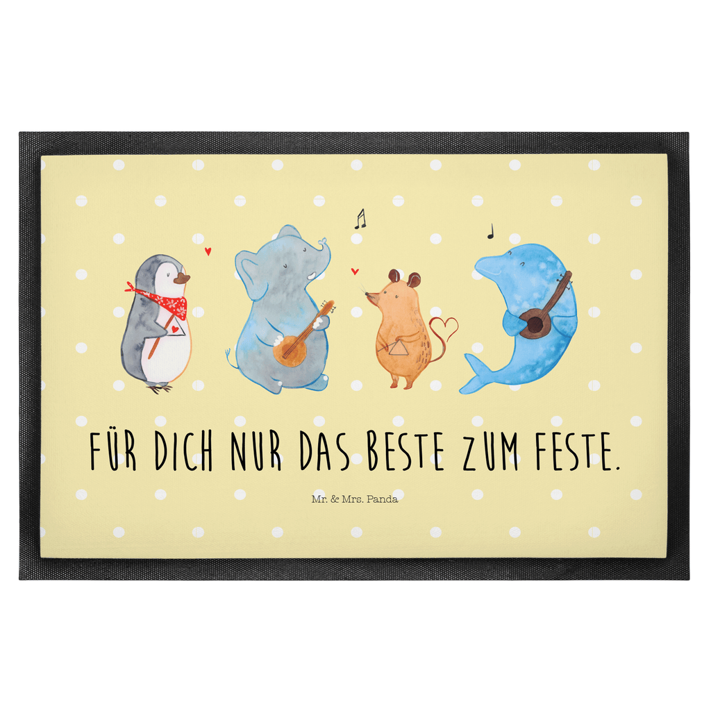 Fußmatte Big Band Hund, Pinguin, Maus, Elefant, Delfin, Gitarre, Band, Triangel, Musikanten, Musik Türvorleger, Schmutzmatte, Fußabtreter, Matte, Schmutzfänger, Fußabstreifer, Schmutzfangmatte, Türmatte, Motivfußmatte,  Haustürmatte, Vorleger  süße Tiermotive, gute Laune, lustige Sprüche, Tiere