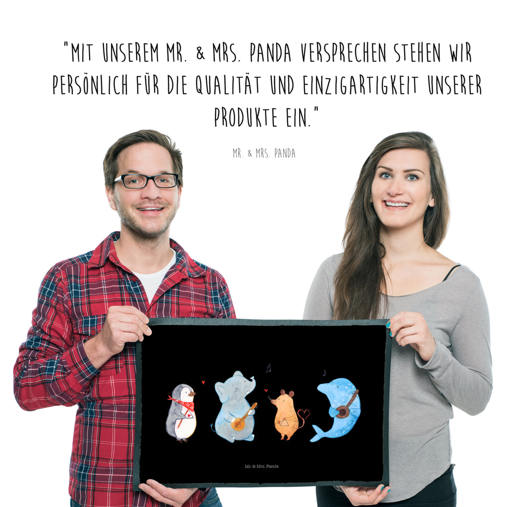 Fußmatte Big Band Hund, Pinguin, Maus, Elefant, Delfin, Gitarre, Band, Triangel, Musikanten, Musik Türvorleger, Schmutzmatte, Fußabtreter, Matte, Schmutzfänger, Fußabstreifer, Schmutzfangmatte, Türmatte, Motivfußmatte,  Haustürmatte, Vorleger  süße Tiermotive, gute Laune, lustige Sprüche, Tiere