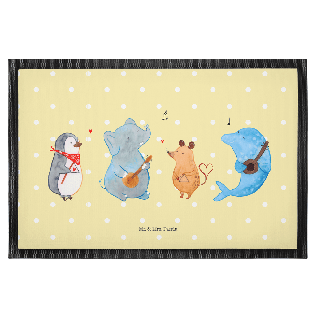 Fußmatte Big Band Hund, Pinguin, Maus, Elefant, Delfin, Gitarre, Band, Triangel, Musikanten, Musik Türvorleger, Schmutzmatte, Fußabtreter, Matte, Schmutzfänger, Fußabstreifer, Schmutzfangmatte, Türmatte, Motivfußmatte,  Haustürmatte, Vorleger  süße Tiermotive, gute Laune, lustige Sprüche, Tiere