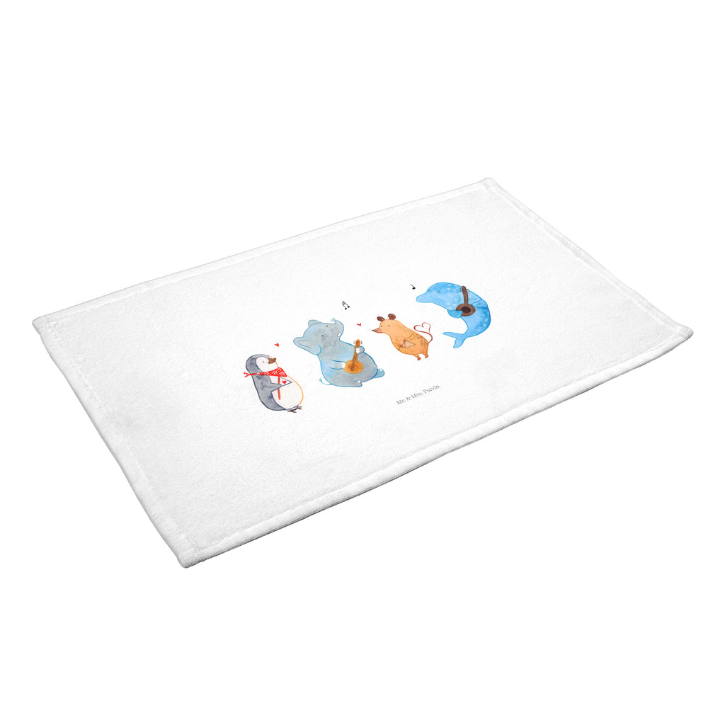 50 x 100 Handtuch Big Band Handtuch, Badehandtuch, Badezimmer, Handtücher, groß, Kinder, Baby, Tiermotive, Gute Laune, lustige Sprüche, Tiere, Hund, Pinguin, Maus, Elefant, Delfin, Gitarre, Band, Triangel, Musikanten, Musik