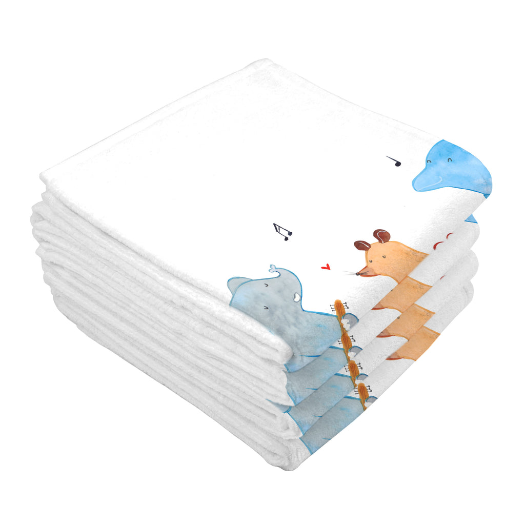 50 x 100 Handtuch Big Band Handtuch, Badehandtuch, Badezimmer, Handtücher, groß, Kinder, Baby, Tiermotive, Gute Laune, lustige Sprüche, Tiere, Hund, Pinguin, Maus, Elefant, Delfin, Gitarre, Band, Triangel, Musikanten, Musik