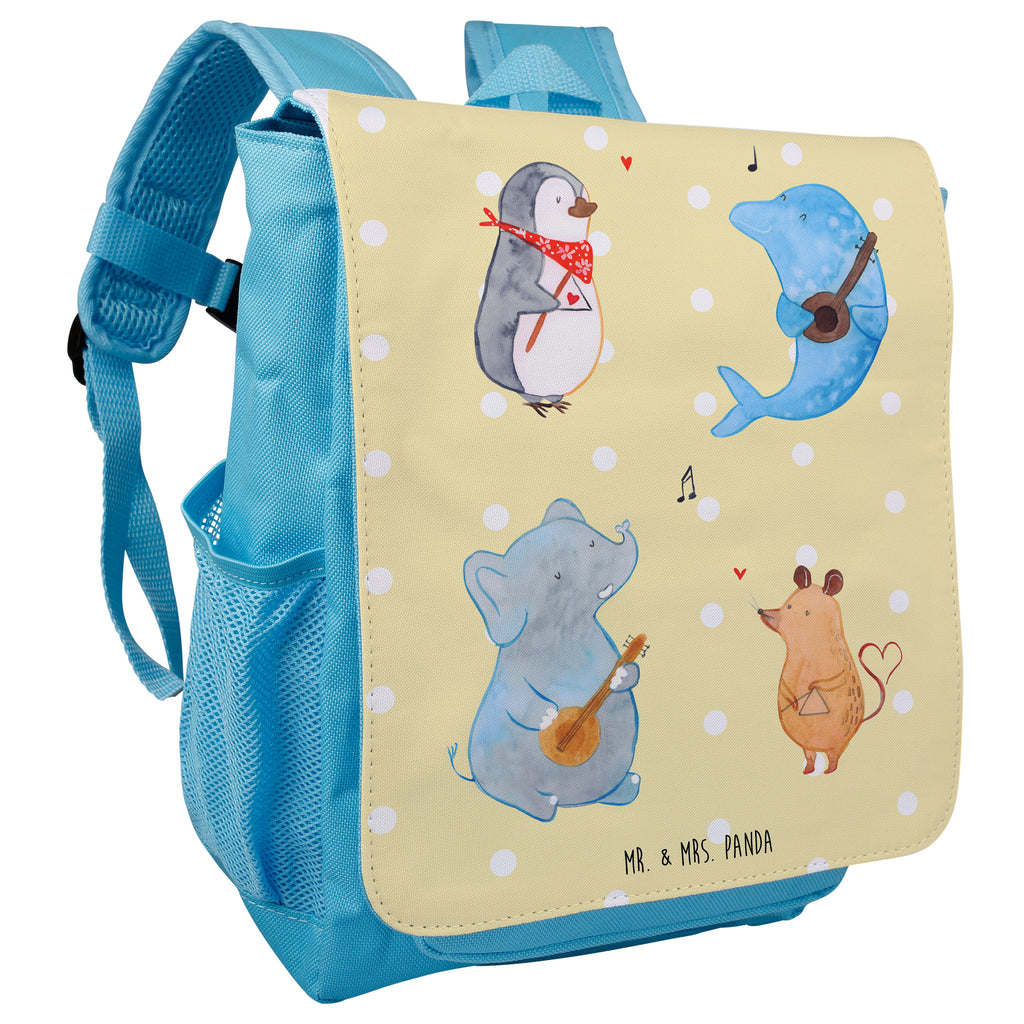 Kinderrucksack Big Band Kids, Rucksack, Kinderrucksack, Kinder Rucksack, Rucksack Kindergröße, Kleiner Rucksack, süße Tiermotive, gute Laune, lustige Sprüche, Tiere, Hund, Pinguin, Maus, Elefant, Delfin, Gitarre, Band, Triangel, Musikanten, Musik