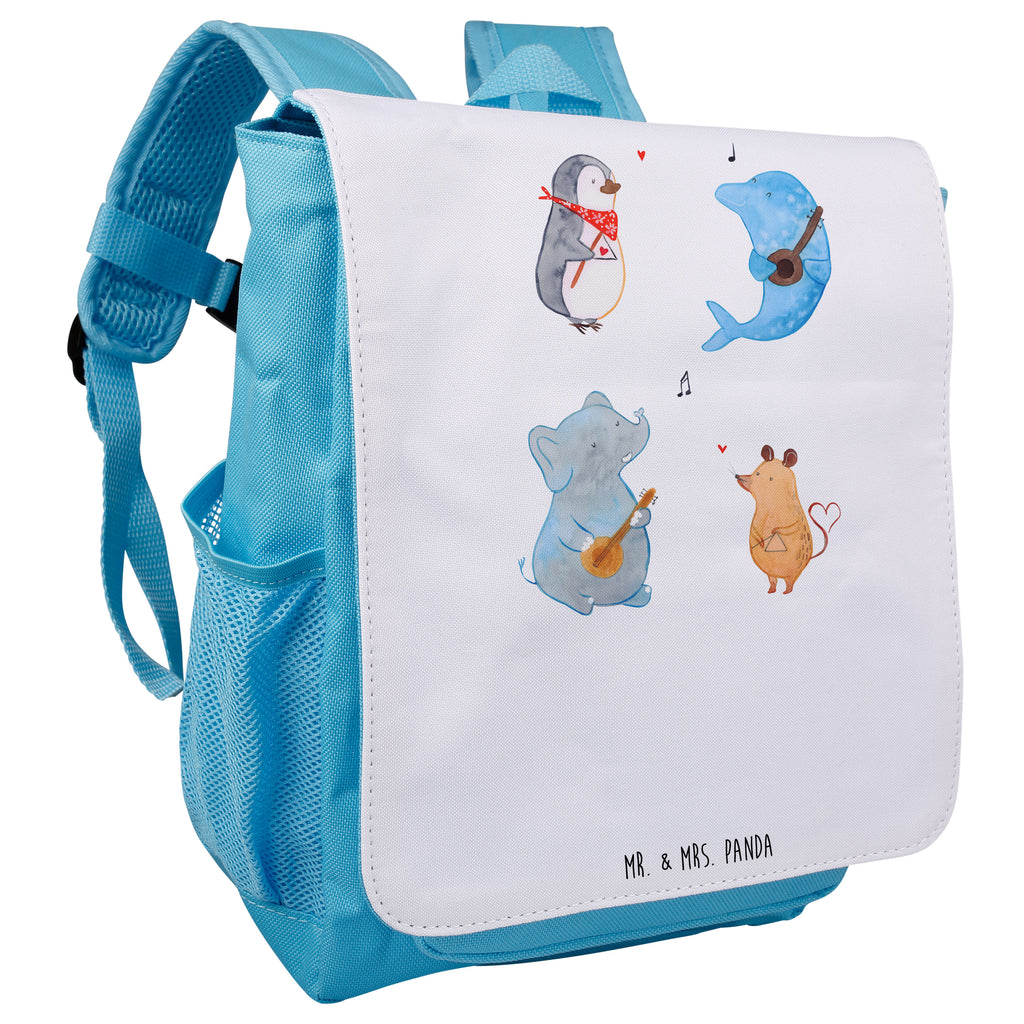 Kinderrucksack Big Band Kids, Rucksack, Kinderrucksack, Kinder Rucksack, Rucksack Kindergröße, Kleiner Rucksack, süße Tiermotive, gute Laune, lustige Sprüche, Tiere, Hund, Pinguin, Maus, Elefant, Delfin, Gitarre, Band, Triangel, Musikanten, Musik