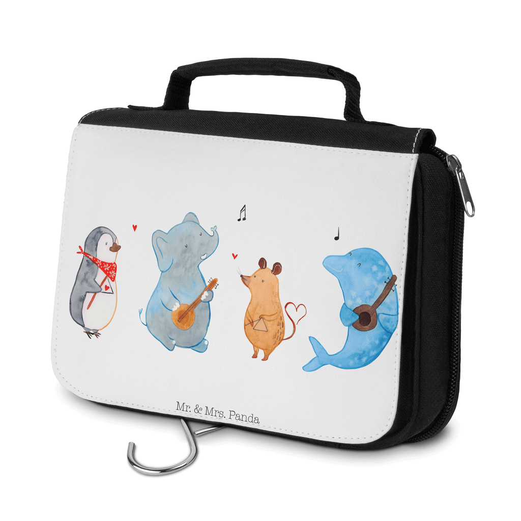 Kulturbeutel Big Band Kulturbeutel, Zum Aufhängen, Waschtasche, Kosmetiktasche, Damen, Herren, Aufbewahrungstasche, Schminktasche, Kosmetikbeutel, Organizer, Kulturtasche, Schminkutensil, Tiermotive, Gute Laune, lustige Sprüche, Tiere, Hund, Pinguin, Maus, Elefant, Delfin, Gitarre, Band, Triangel, Musikanten, Musik
