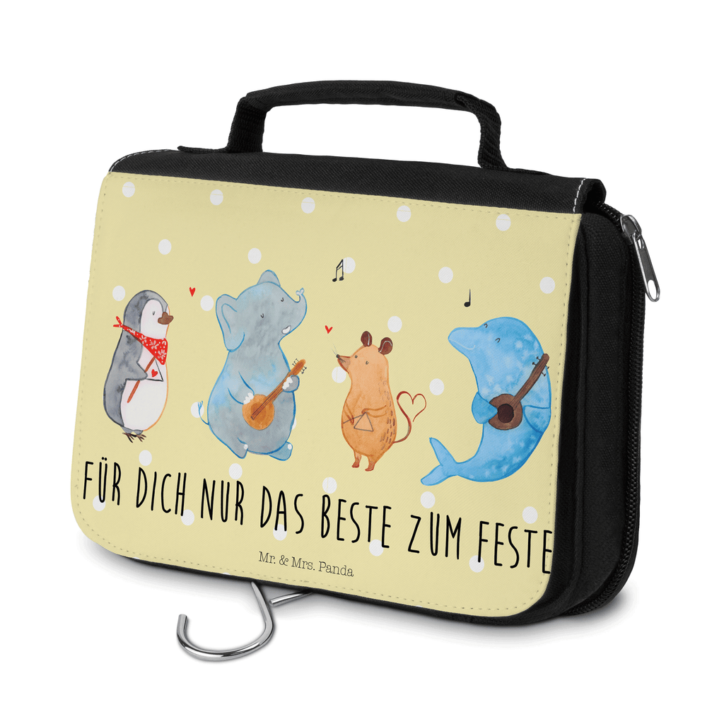 Kulturbeutel Big Band Kulturbeutel, Zum Aufhängen, Waschtasche, Kosmetiktasche, Damen, Herren, Aufbewahrungstasche, Schminktasche, Kosmetikbeutel, Organizer, Kulturtasche, Schminkutensil, Tiermotive, Gute Laune, lustige Sprüche, Tiere, Hund, Pinguin, Maus, Elefant, Delfin, Gitarre, Band, Triangel, Musikanten, Musik