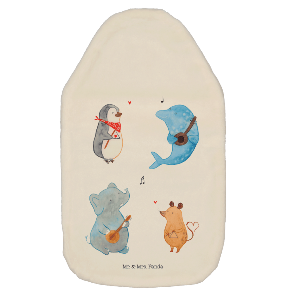 Wärmflasche Big Band Wärmekissen, Kinderwärmflasche, Körnerkissen, Wärmflaschenbezug, Wärmflasche mit Bezug, Tiermotive, Gute Laune, lustige Sprüche, Tiere, Hund, Pinguin, Maus, Elefant, Delfin, Gitarre, Band, Triangel, Musikanten, Musik