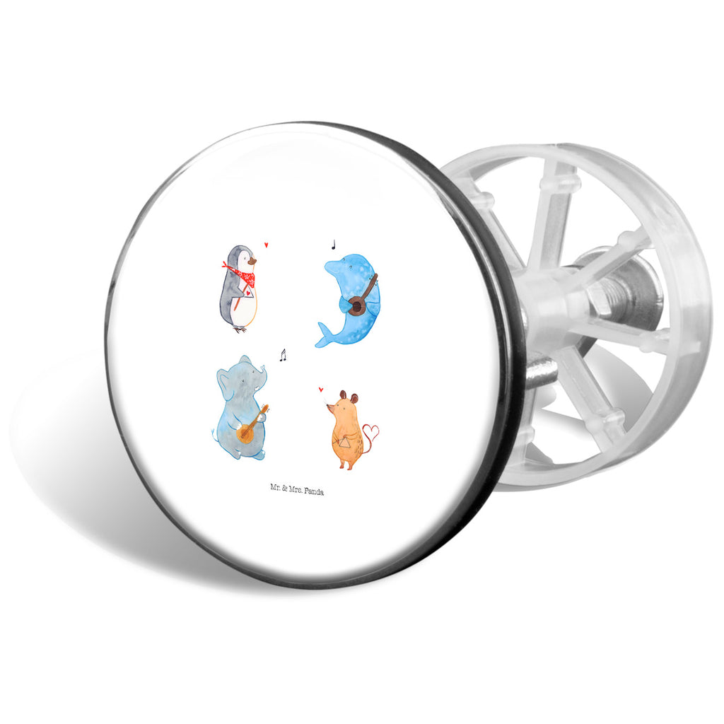 Waschbecken Stöpsel Big Band Abflussstöpsel, Stöpsel, Waschbecken, Ablaufgarnitur, Waschbecken Stopfen, Tiermotive, Gute Laune, lustige Sprüche, Tiere, Hund, Pinguin, Maus, Elefant, Delfin, Gitarre, Band, Triangel, Musikanten, Musik