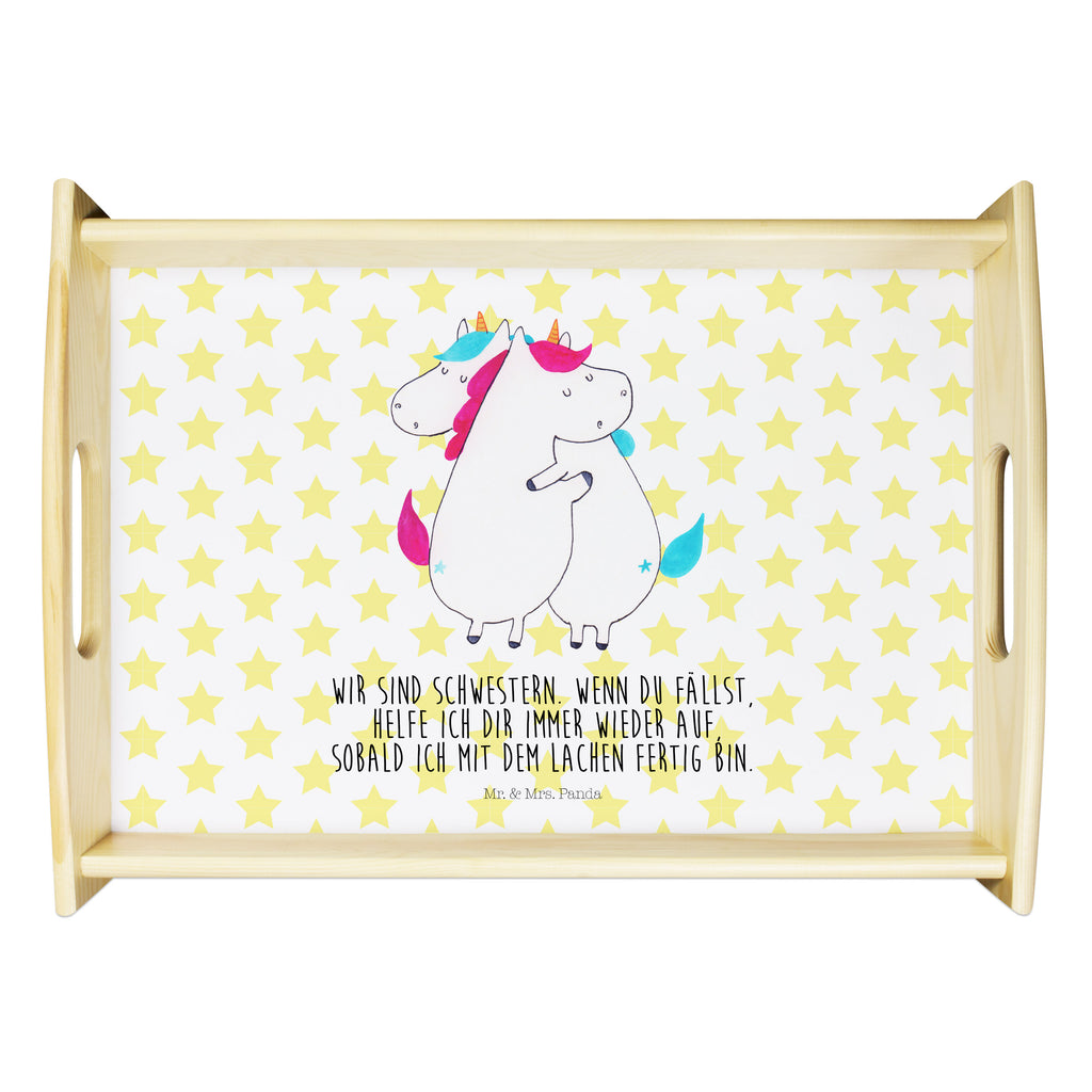 Serviertablett Einhörner Umarmen Tablett, Holztablett, Küchentablett, Dekotablett, Frühstückstablett, Einhorn, Einhörner, Einhorn Deko, Pegasus, Unicorn, Freundinnen, Freundin, BFF, Schwester, Schwestern, Familie, Geschwister, Sister, Liebe