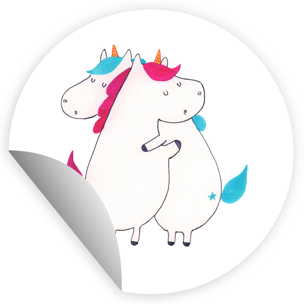 40mm Rund Aufkleber Einhörner Umarmen Sticker, Aufkleber, Etikett, Einhorn, Einhörner, Einhorn Deko, Pegasus, Unicorn, Freundinnen, Freundin, BFF, Schwester, Schwestern, Familie, Geschwister, Sister, Liebe