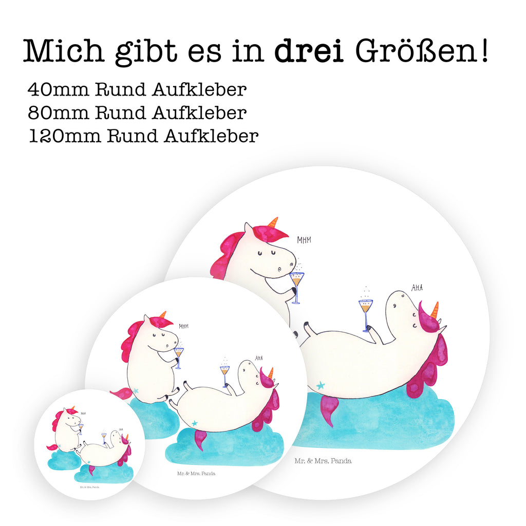 40mm Rund Aufkleber Einhörner Sekt Sticker, Aufkleber, Etikett, Einhorn, Einhörner, Einhorn Deko, Pegasus, Unicorn, Freundinnen, Freundin, BFF, Sekt, Mädelsabend, Spaß, Party, Korken, Anstoßen, Beste