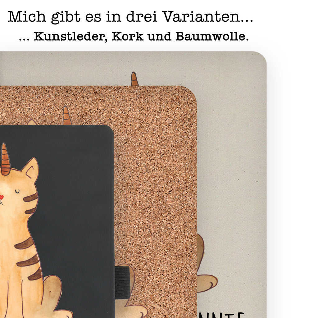 DIN A6 Baumwoll Notizbuch Einhorn Katze Notizen, Eintragebuch, Tagebuch, Notizblock, Adressbuch, Journal, Kladde, Skizzenbuch, Notizheft, Schreibbuch, Schreibheft, Einhorn, Einhörner, Einhorn Deko, Pegasus, Unicorn, Katzer, Mieze, Regenbogen, Glitzer, Einhornpower, Erwachsenwerden, Katze, Katzenhorn, Einhornkatze, Kittyhorn
