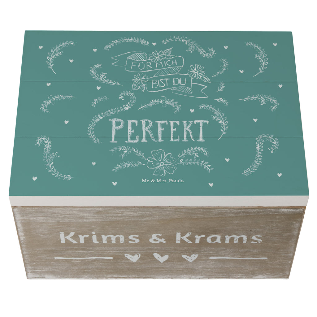 Holzkiste Für mich bist du perfekt Partner Geschenk, Freundin Geschenk, Freund Geschenk, Liebe spruch, Geschenk Jahrestag, Traumfrau, Traummann, Hochzeitstag Holzkiste, Kiste, Schatzkiste, Truhe, Schatulle, XXL,  Erinnerungsbox, Erinnerungskiste, Dekokiste, Aufbewahrungsbox  Blumen Deko, Frühlings Deko, Sommer Deko, Dekoration, positive Botschaft, Naturliebhaber, Outdoor, Natur, Abenteuer