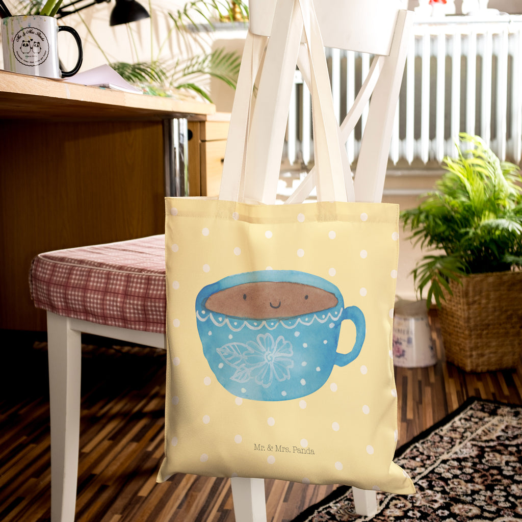 Einkaufstasche Kaffee Tasse Tragetasche, Tasche, Beutel, Stofftasche, Baumwolltasche, Umhängetasche, Shopper, Tiermotive, Gute Laune, lustige Sprüche, Tiere, Kaffee, Tasse, Liebe, Geschmack, Genuss, Glücklich