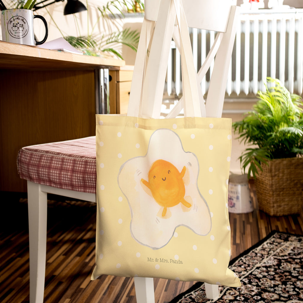 Einkaufstasche Spiegelei Tragetasche, Tasche, Beutel, Stofftasche, Baumwolltasche, Umhängetasche, Shopper, Tiermotive, Gute Laune, lustige Sprüche, Tiere, Ei, Spiegelei, Schön, Tag, Glücklich, Liebe