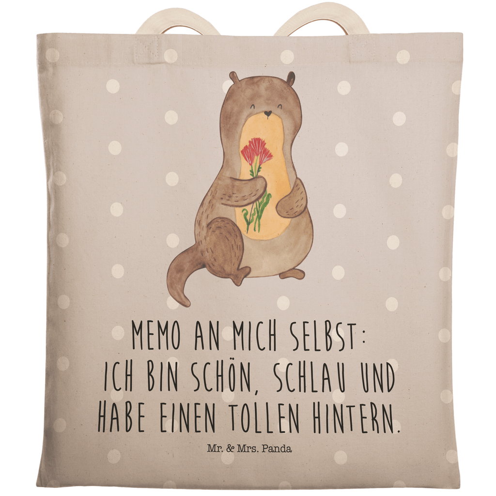 Einkaufstasche Otter Blumenstrauß Tragetasche, Tasche, Beutel, Stofftasche, Baumwolltasche, Umhängetasche, Shopper, Otter, Fischotter, Seeotter, Otter Seeotter See Otter