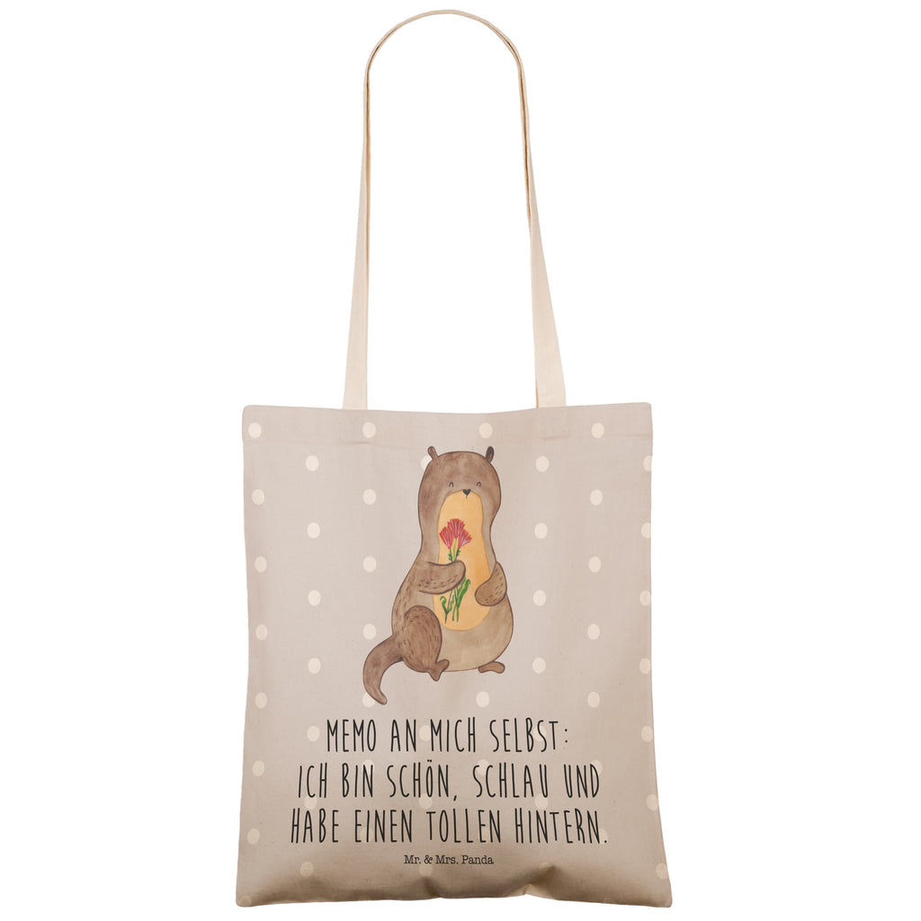 Einkaufstasche Otter Blumenstrauß Tragetasche, Tasche, Beutel, Stofftasche, Baumwolltasche, Umhängetasche, Shopper, Otter, Fischotter, Seeotter, Otter Seeotter See Otter