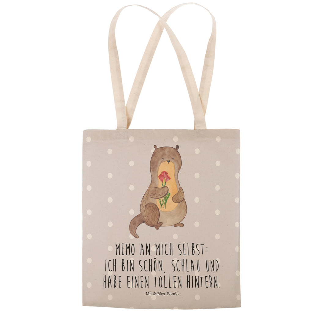 Einkaufstasche Otter Blumenstrauß Tragetasche, Tasche, Beutel, Stofftasche, Baumwolltasche, Umhängetasche, Shopper, Otter, Fischotter, Seeotter, Otter Seeotter See Otter