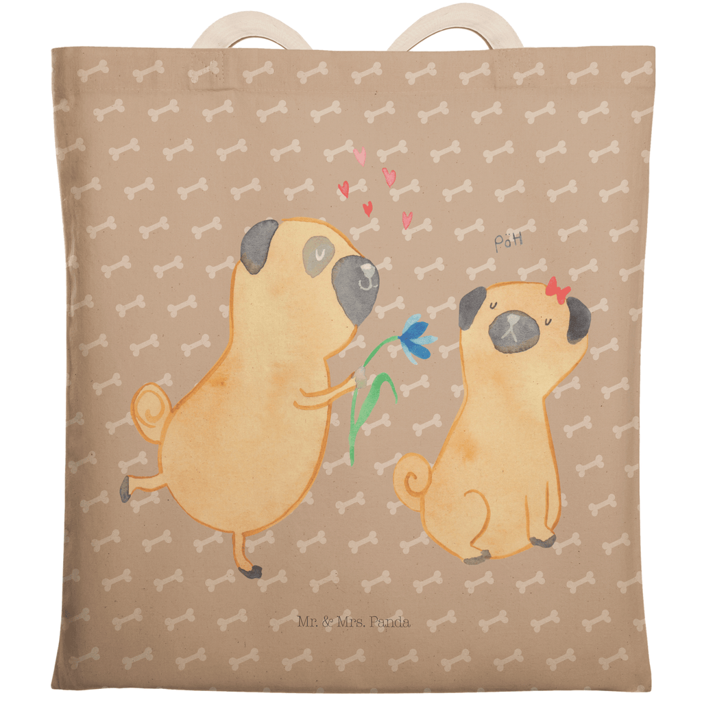 Einkaufstasche Mops verliebt Tragetasche, Tasche, Beutel, Stofftasche, Baumwolltasche, Umhängetasche, Shopper, Hund, Hundemotiv, Haustier, Hunderasse, Tierliebhaber, Hundebesitzer, Sprüche, Mops, Möpse, Hundeliebe, verliebt, Liebe, Liebesspruch. Verlobt, Geschenk Freund, Partner
