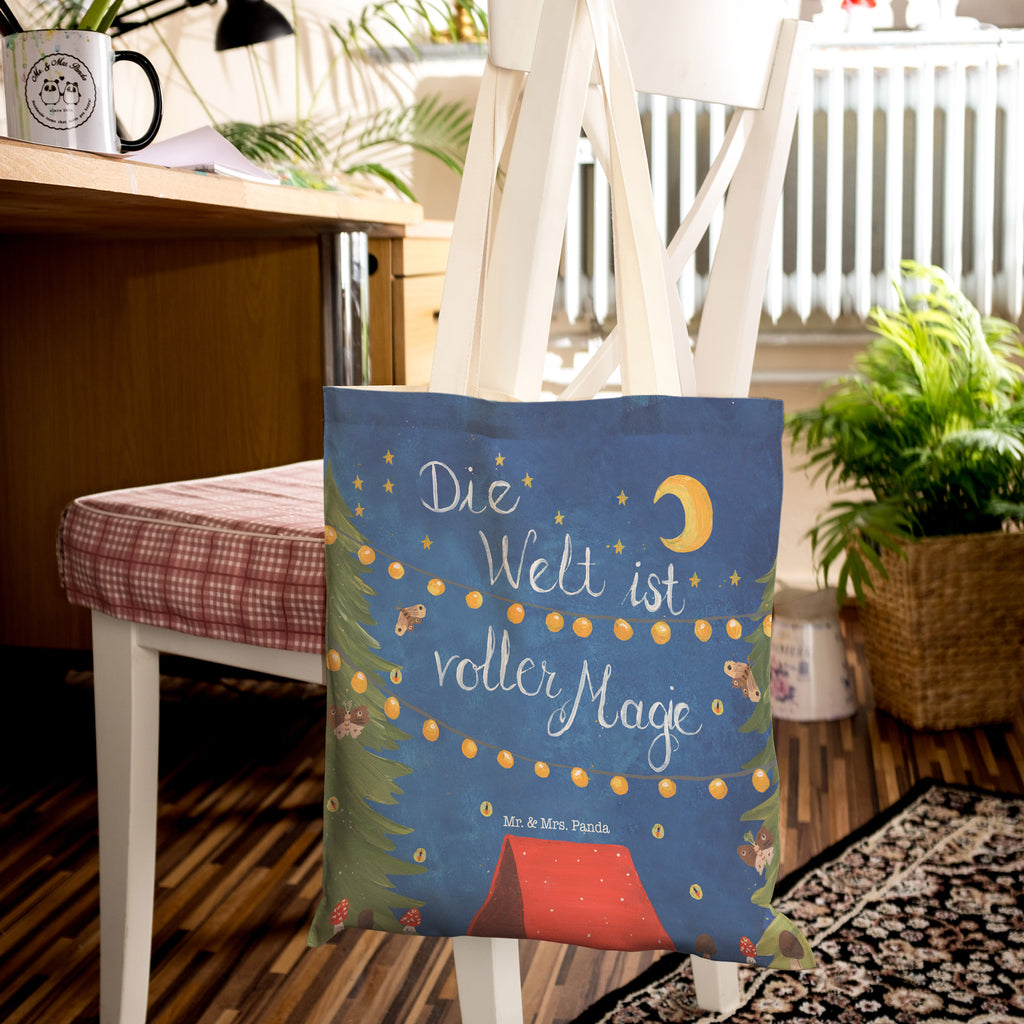 Einkaufstasche Die Welt ist voller Magie Tragetasche, Tasche, Beutel, Stofftasche, Baumwolltasche, Umhängetasche, Shopper, Blumen Deko, Frühlings Deko, Sommer Deko, Dekoration, positive Botschaft, Naturliebhaber, Outdoor, Natur, Abenteuer