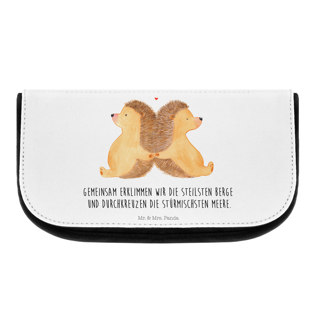 Kosmetiktasche Igel händchenhaltend Kosmetikbeutel, Kulturtasche, Kulturbeutel, Schminktasche, Make-Up Tasche, Liebe, Partner, Freund, Freundin, Ehemann, Ehefrau, Heiraten, Verlobung, Heiratsantrag, Liebesgeschenk, Jahrestag, Hocheitstag, Igel, Igelliebe, Hand in Hand, Liebesbeweis, große Liebe, Liebesbotschaft, Hochzeit, Lieblingsmensch, Gemeinsamkeit, Love, Geschenk für zwei