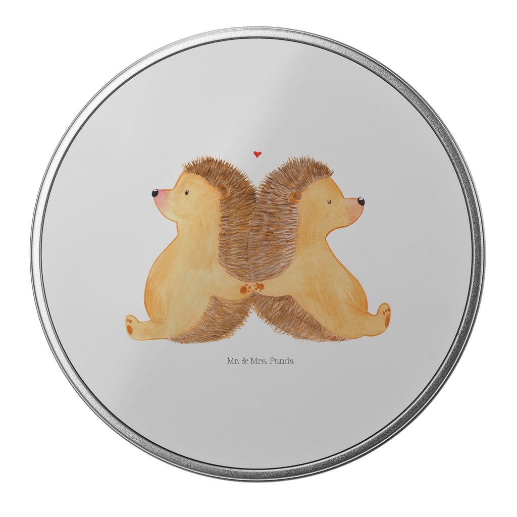 Blechdose rund Igel händchenhaltend Metalldose, Keksdose, Dose, Vorratsdose, Geschenkbox, Liebe, Partner, Freund, Freundin, Ehemann, Ehefrau, Heiraten, Verlobung, Heiratsantrag, Liebesgeschenk, Jahrestag, Hocheitstag, Igel, Igelliebe, Hand in Hand, Liebesbeweis, große Liebe, Liebesbotschaft, Hochzeit, Lieblingsmensch, Gemeinsamkeit, Love, Geschenk für zwei
