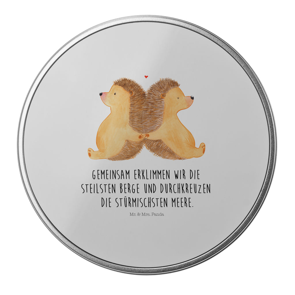 Blechdose rund Igel händchenhaltend Metalldose, Keksdose, Dose, Vorratsdose, Geschenkbox, Liebe, Partner, Freund, Freundin, Ehemann, Ehefrau, Heiraten, Verlobung, Heiratsantrag, Liebesgeschenk, Jahrestag, Hocheitstag, Igel, Igelliebe, Hand in Hand, Liebesbeweis, große Liebe, Liebesbotschaft, Hochzeit, Lieblingsmensch, Gemeinsamkeit, Love, Geschenk für zwei