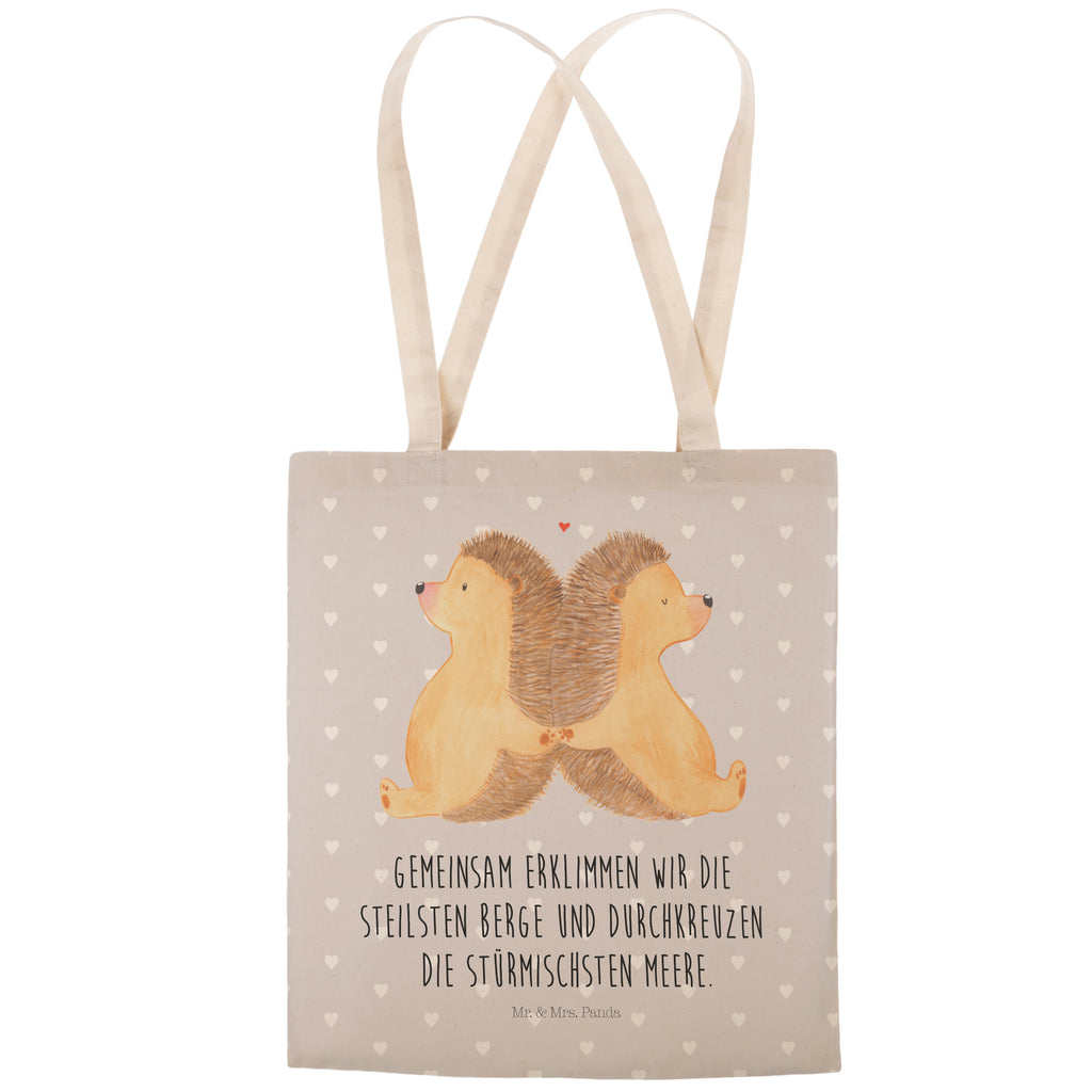 Einkaufstasche Igel händchenhaltend Tragetasche, Tasche, Beutel, Stofftasche, Baumwolltasche, Umhängetasche, Shopper, Liebe, Partner, Freund, Freundin, Ehemann, Ehefrau, Heiraten, Verlobung, Heiratsantrag, Liebesgeschenk, Jahrestag, Hocheitstag, Igel, Igelliebe, Hand in Hand, Liebesbeweis, große Liebe, Liebesbotschaft, Hochzeit, Lieblingsmensch, Gemeinsamkeit, Love, Geschenk für zwei