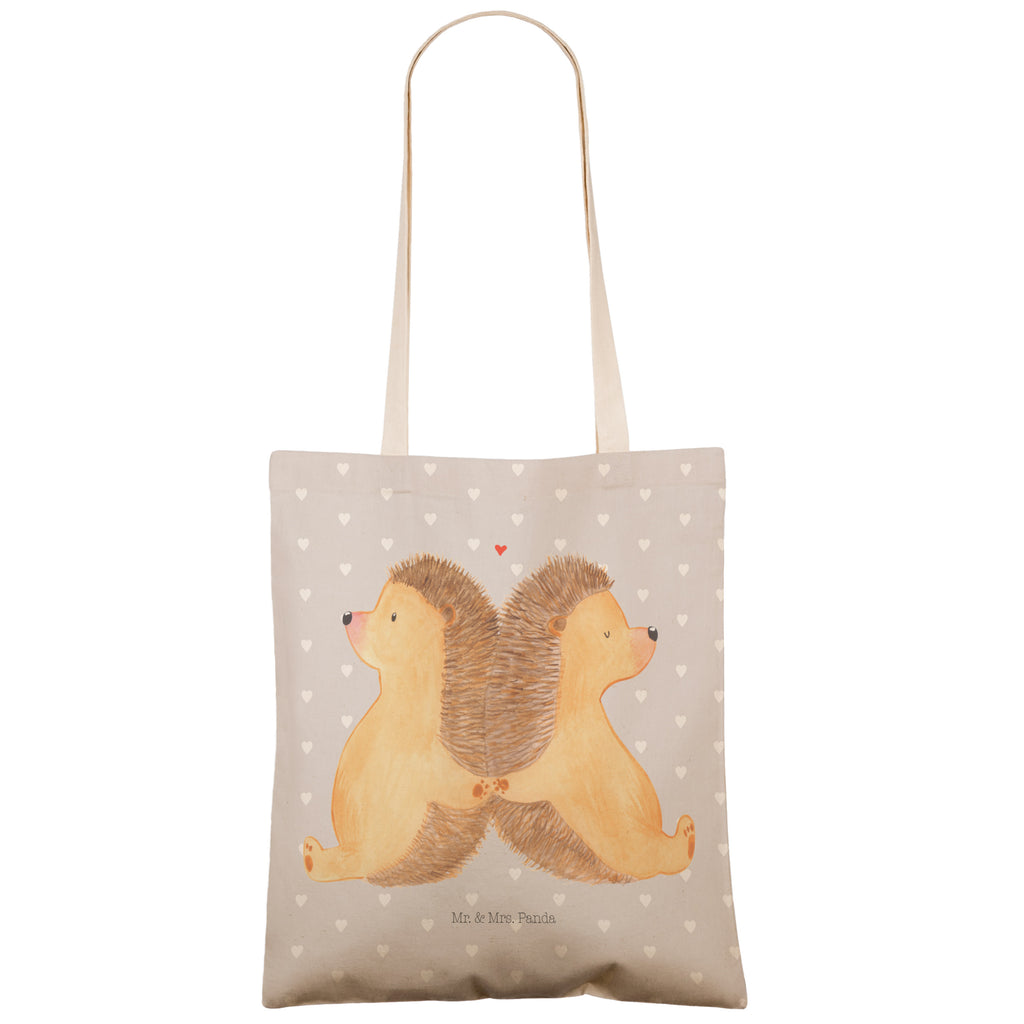 Einkaufstasche Igel händchenhaltend Tragetasche, Tasche, Beutel, Stofftasche, Baumwolltasche, Umhängetasche, Shopper, Liebe, Partner, Freund, Freundin, Ehemann, Ehefrau, Heiraten, Verlobung, Heiratsantrag, Liebesgeschenk, Jahrestag, Hocheitstag, Igel, Igelliebe, Hand in Hand, Liebesbeweis, große Liebe, Liebesbotschaft, Hochzeit, Lieblingsmensch, Gemeinsamkeit, Love, Geschenk für zwei