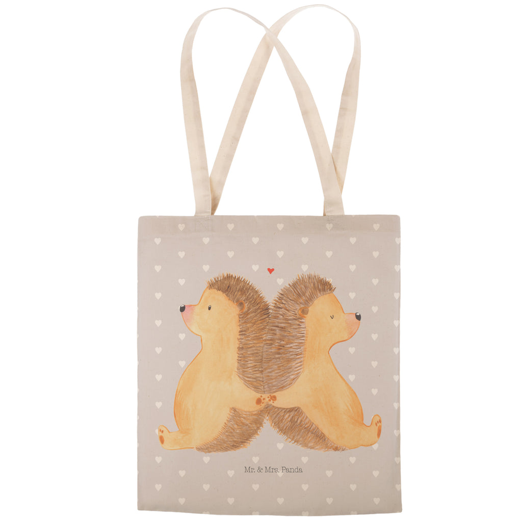 Einkaufstasche Igel händchenhaltend Tragetasche, Tasche, Beutel, Stofftasche, Baumwolltasche, Umhängetasche, Shopper, Liebe, Partner, Freund, Freundin, Ehemann, Ehefrau, Heiraten, Verlobung, Heiratsantrag, Liebesgeschenk, Jahrestag, Hocheitstag, Igel, Igelliebe, Hand in Hand, Liebesbeweis, große Liebe, Liebesbotschaft, Hochzeit, Lieblingsmensch, Gemeinsamkeit, Love, Geschenk für zwei