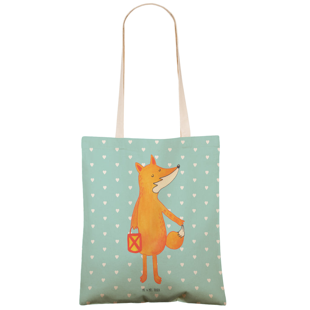 Einkaufstasche Fuchs Laterne Tragetasche, Tasche, Beutel, Stofftasche, Baumwolltasche, Umhängetasche, Shopper, Fuchs, Füchse, Spruch trösten, Liebeskummer Spruch, Laterne, Sankt Martin, Laternenumzug, Aufmuntern, Cäsar Otto Hugo Flaischlen