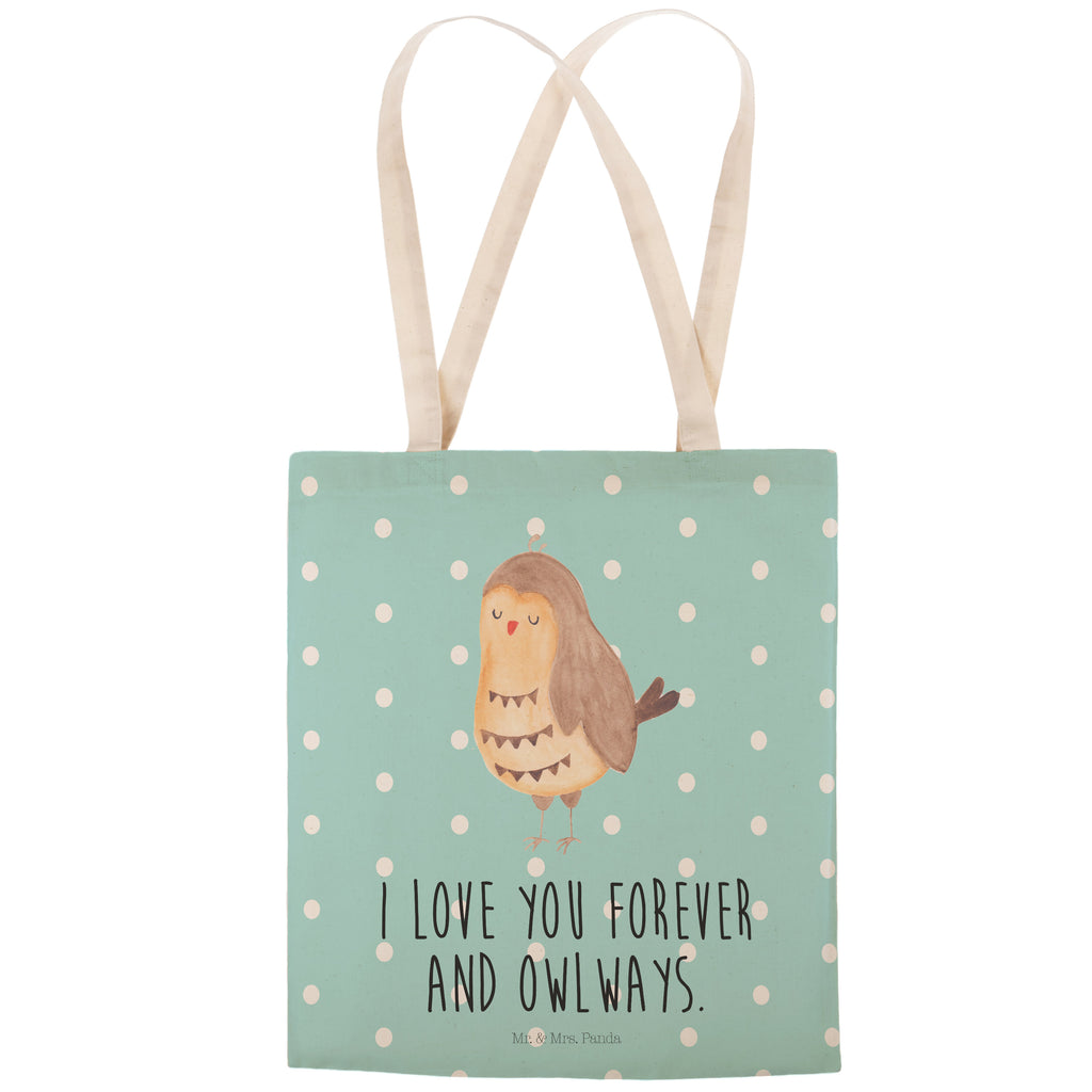 Einkaufstasche Eule Zufrieden Tragetasche, Tasche, Beutel, Stofftasche, Baumwolltasche, Umhängetasche, Shopper, Eule, Eule Spruch, Eule deko, Owl, Liebe Spruch, Romantisch, Wortspiel lustig, Spruch schön, Geschenk Hochzeitstag