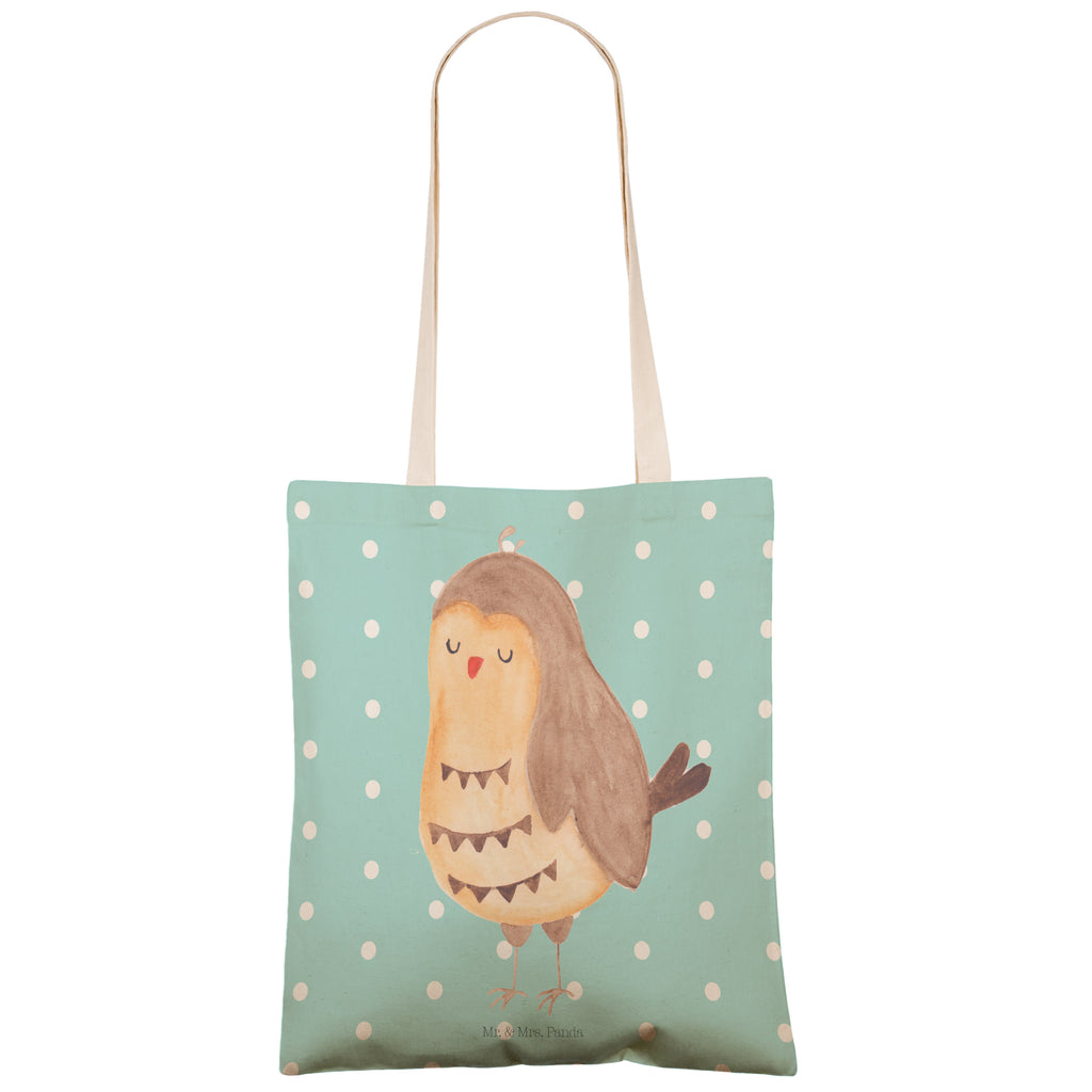 Einkaufstasche Eule Zufrieden Tragetasche, Tasche, Beutel, Stofftasche, Baumwolltasche, Umhängetasche, Shopper, Eule, Eule Spruch, Eule deko, Owl, Liebe Spruch, Romantisch, Wortspiel lustig, Spruch schön, Geschenk Hochzeitstag