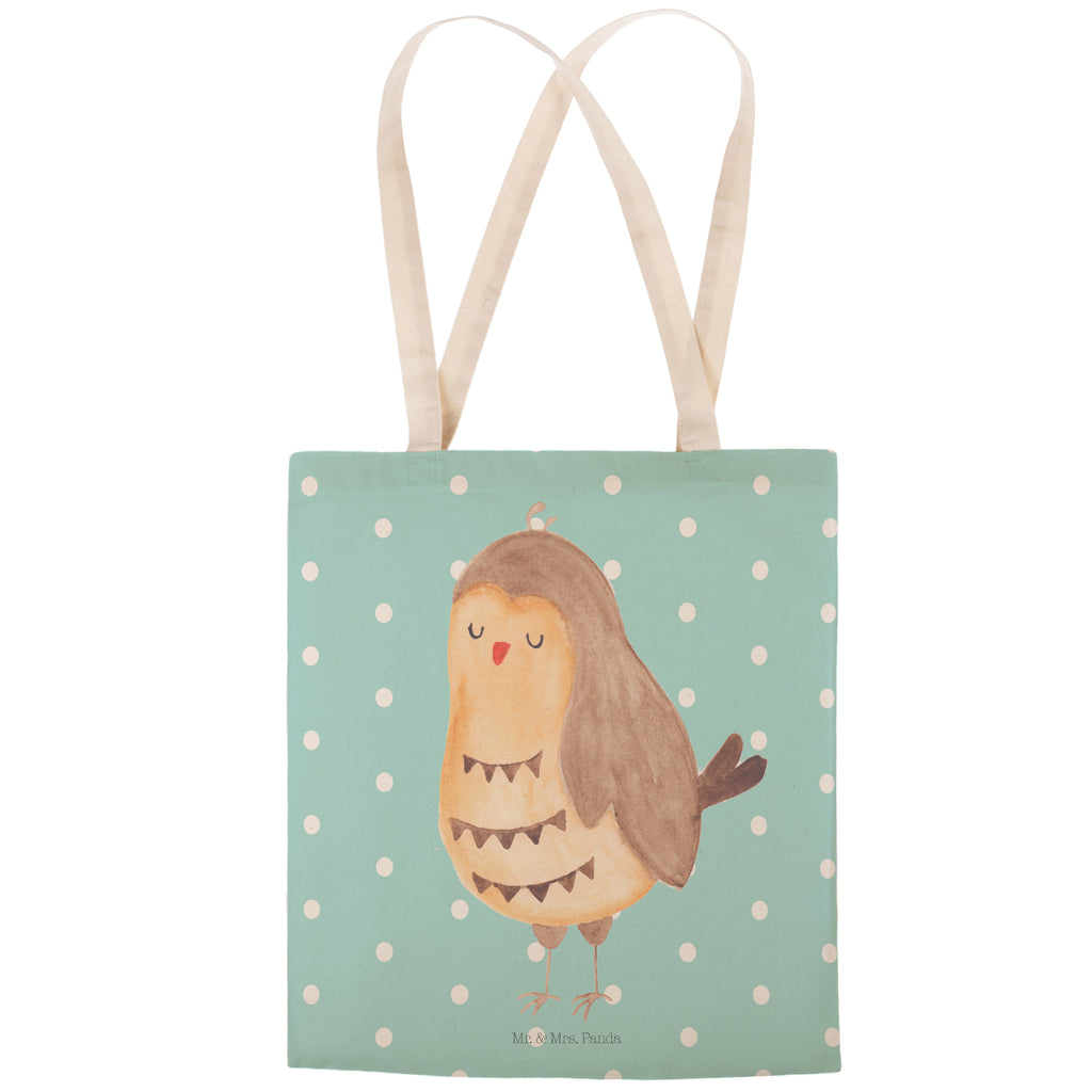 Einkaufstasche Eule Zufrieden Tragetasche, Tasche, Beutel, Stofftasche, Baumwolltasche, Umhängetasche, Shopper, Eule, Eule Spruch, Eule deko, Owl, Liebe Spruch, Romantisch, Wortspiel lustig, Spruch schön, Geschenk Hochzeitstag