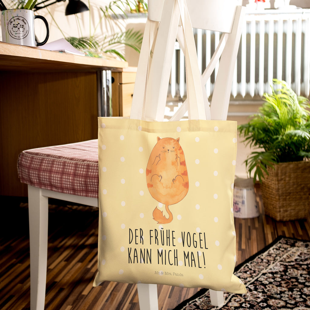 Einkaufstasche Katze Frühaufsteher Tragetasche, Tasche, Beutel, Stofftasche, Baumwolltasche, Umhängetasche, Shopper, Katze, Katzenmotiv, Katzenfan, Katzendeko, Katzenfreund, Katzenliebhaber, Katzenprodukte, Katzenartikel, Katzenaccessoires, Katzensouvenirs, Katzenliebhaberprodukte, Katzenmotive, Der frühe Vogel kann mich mal, Morgenmuffel, Frühaufsteher, Kaffee, Katzen, Kater, Mietze