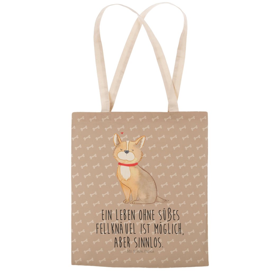 Einkaufstasche Hundeglück Tragetasche, Tasche, Beutel, Stofftasche, Baumwolltasche, Umhängetasche, Shopper, Hund, Hundemotiv, Haustier, Hunderasse, Tierliebhaber, Hundebesitzer, Sprüche, Corgie, Hundeliebe, Spruch, Hundemama, Liebe